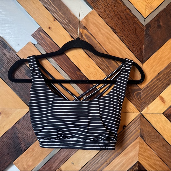 Victoria Sport Other - Black and White Striped Sports Bra